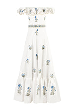 Malika Belted Maxi Dress - Fauna Embroidery Dresses - Maxi Rosewater House 
