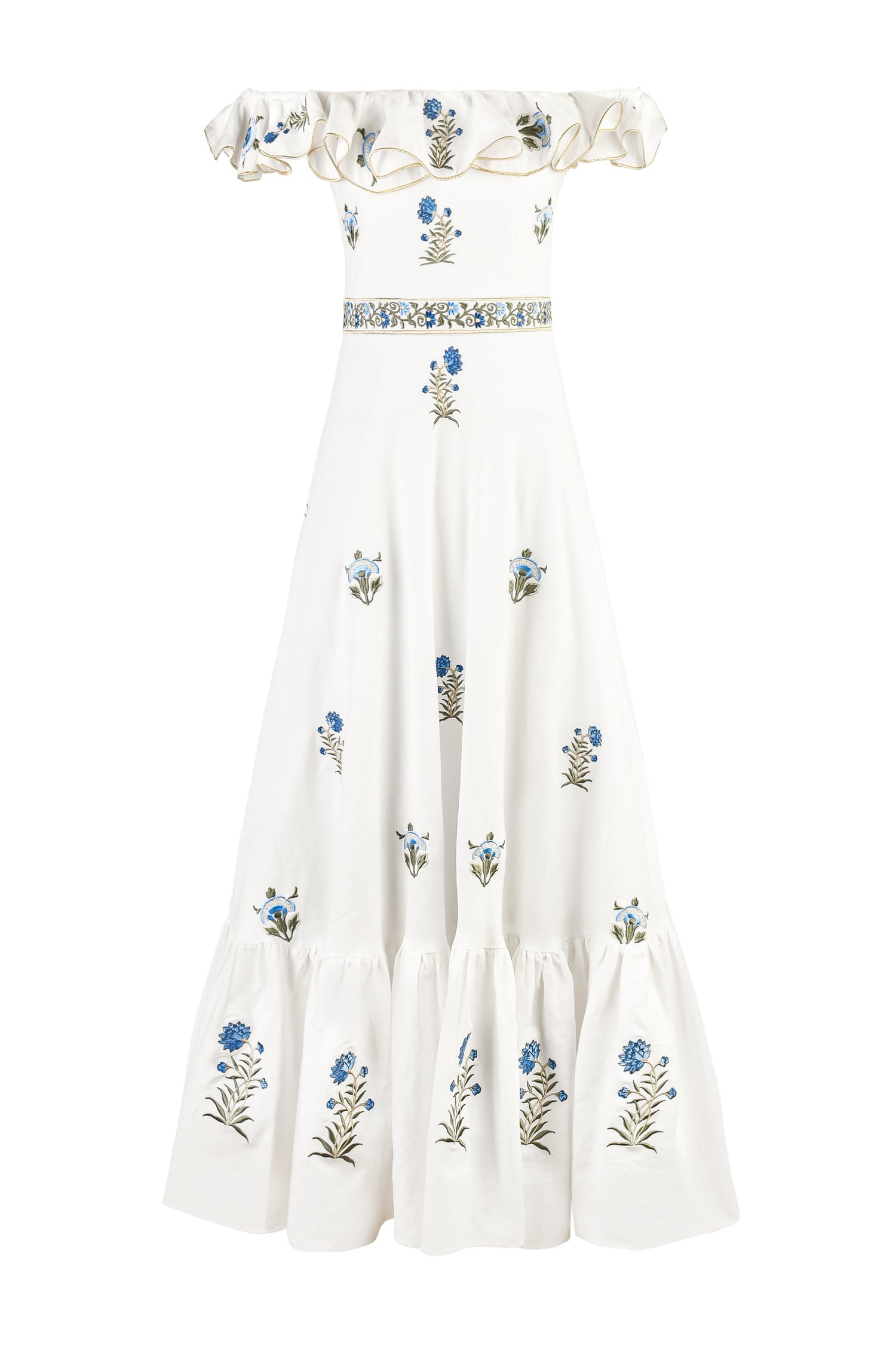 Malika Belted Maxi Dress - Fauna Embroidery Dresses - Maxi Rosewater House 