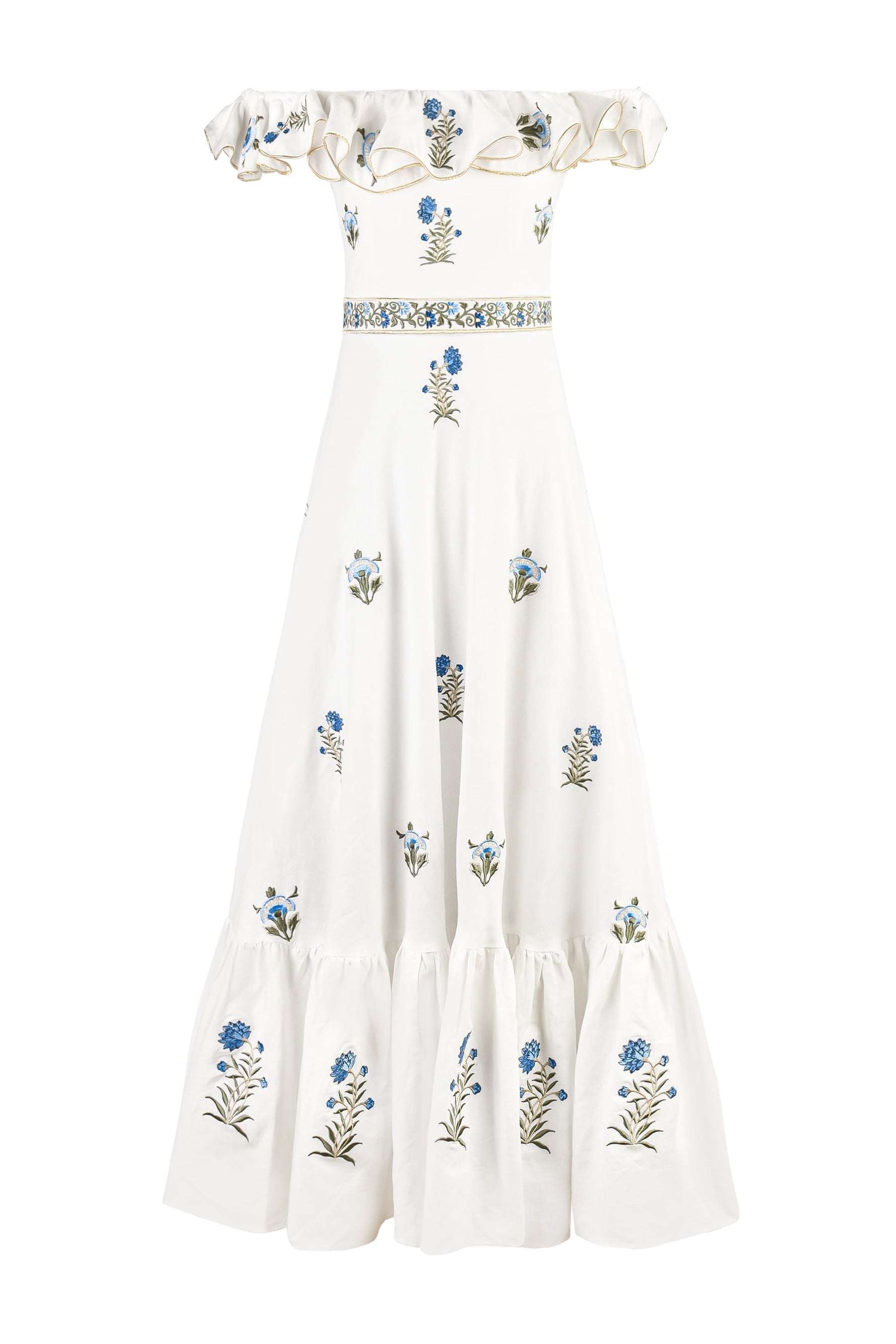 Malika Belted Maxi Dress - Fauna Embroidery Dresses - Maxi Rosewater House 