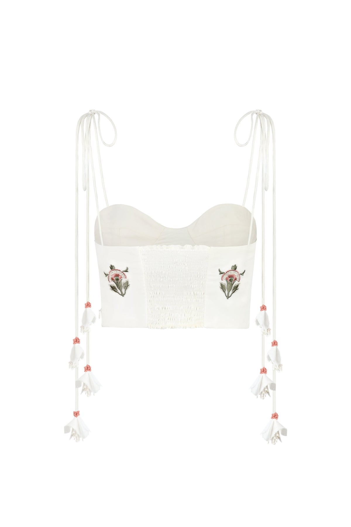 Della Bustier - Fiona Embroidery Pink & Offwhite Tops - Bustier & Embroidered Rosewater House