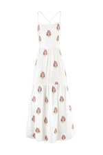Sarv Maxi Dress - Off White & Red Rosewater House