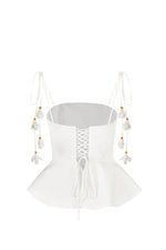 TiTi Top - Golestan embroidery Yellow & White Tops - Blouse Rosewater House