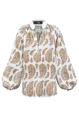 Golab Blouse - Pink Paisley Tops - Blouse Rosewater House 