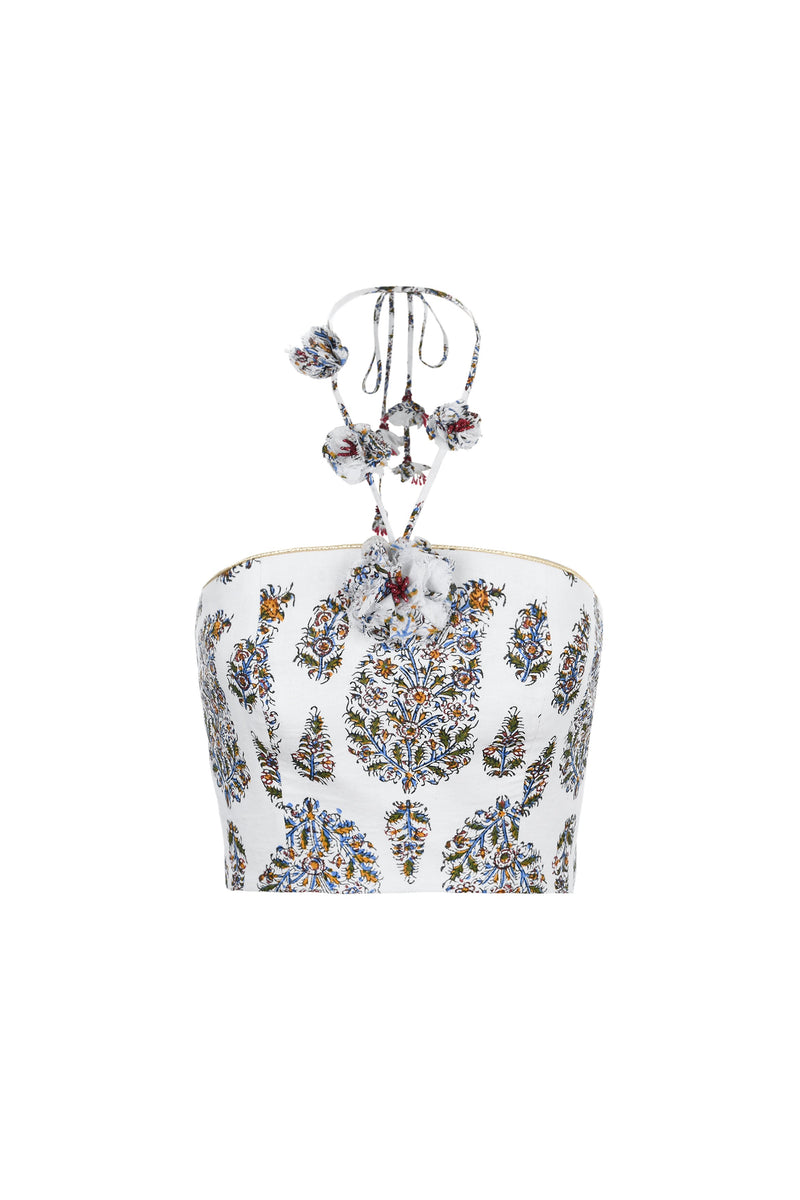 Hava Bustier - Paisley Ghalamkar Tops - Bustier & Embroidered Rosewater House - Wholesale SS25 