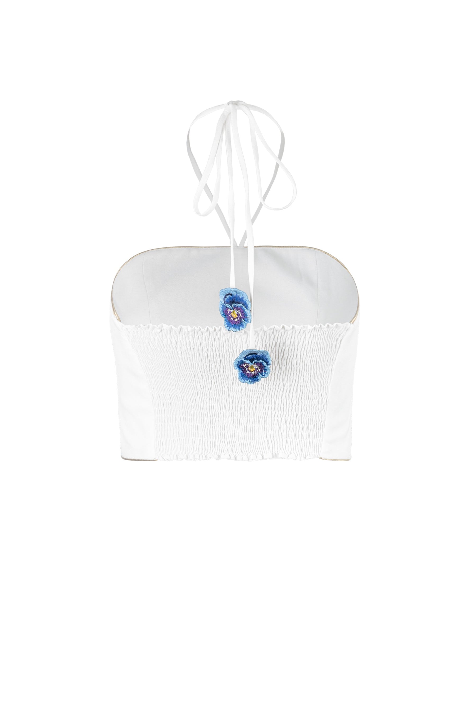 Hava Bustier - Pansy Embroidery Tops - Bustier & Embroidered Rosewater House 