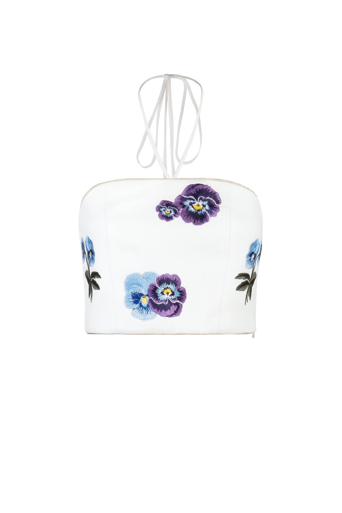 Hava Bustier - Pansy Embroidery Tops - Bustier & Embroidered Rosewater House 