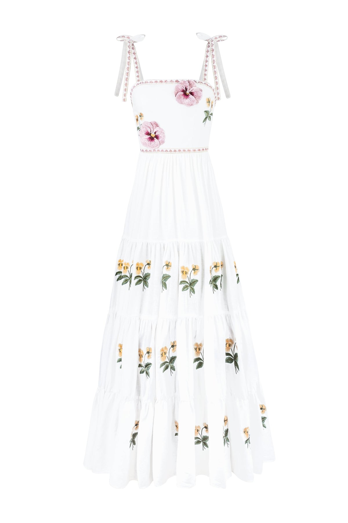 Tara Maxi Dress - Pansy Embroidery Dresses - Maxi Rosewater House 
