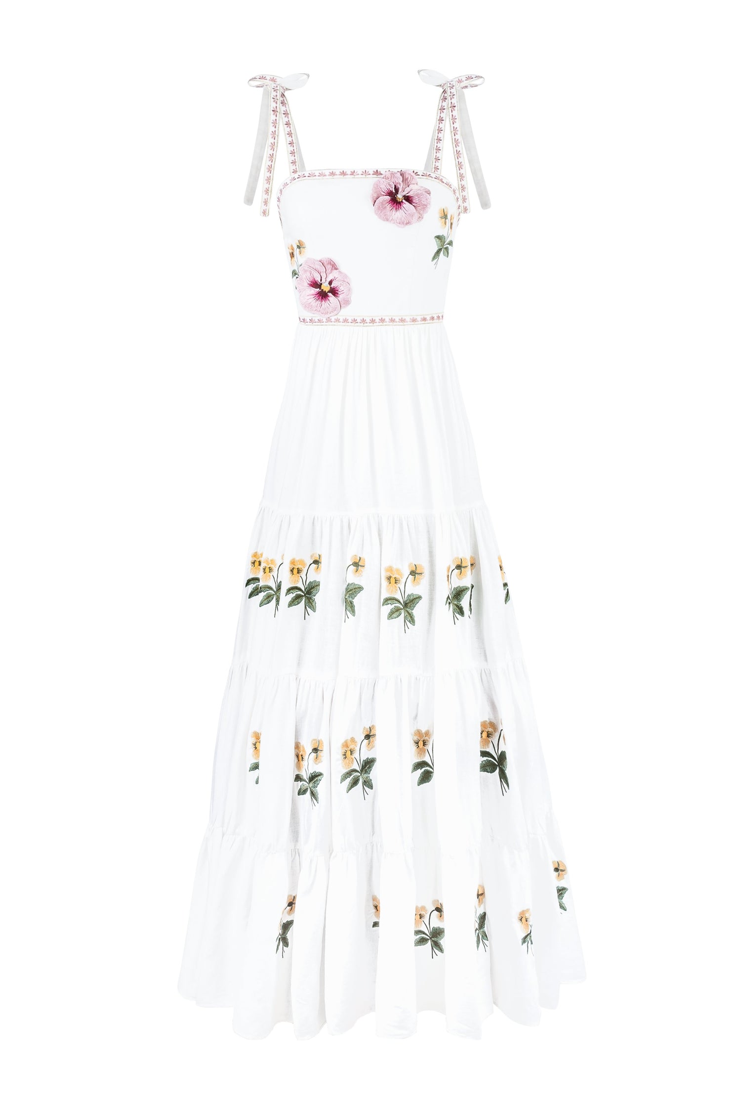 Tara Maxi Dress - Pansy Embroidery Dresses - Maxi Rosewater House 