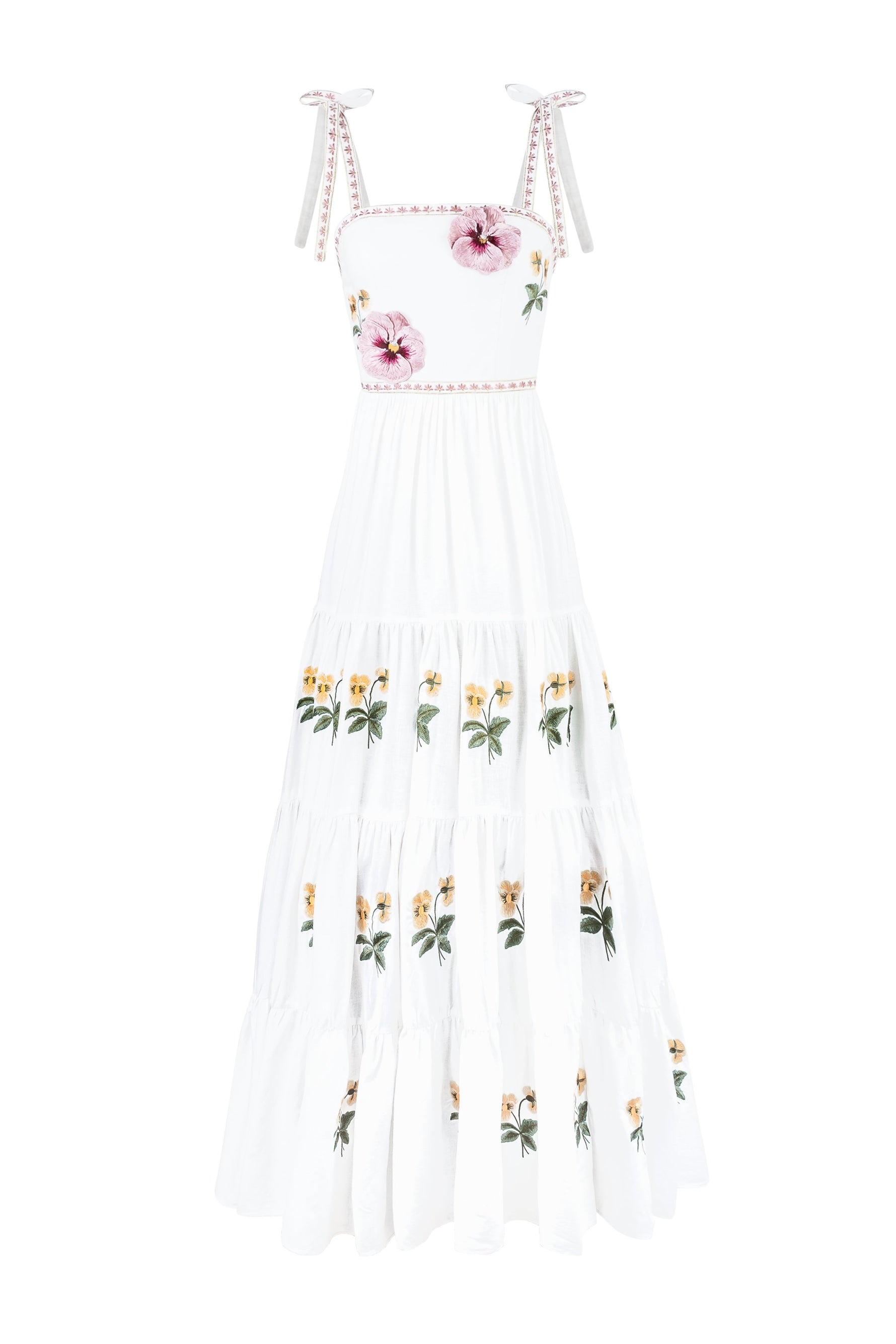 Tara Maxi Dress - Pansy Embroidery Dresses - Maxi Rosewater House 
