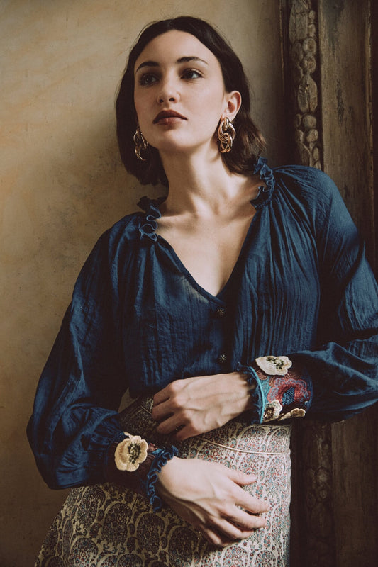 Pansy Blouse - Navy Rosewater House 