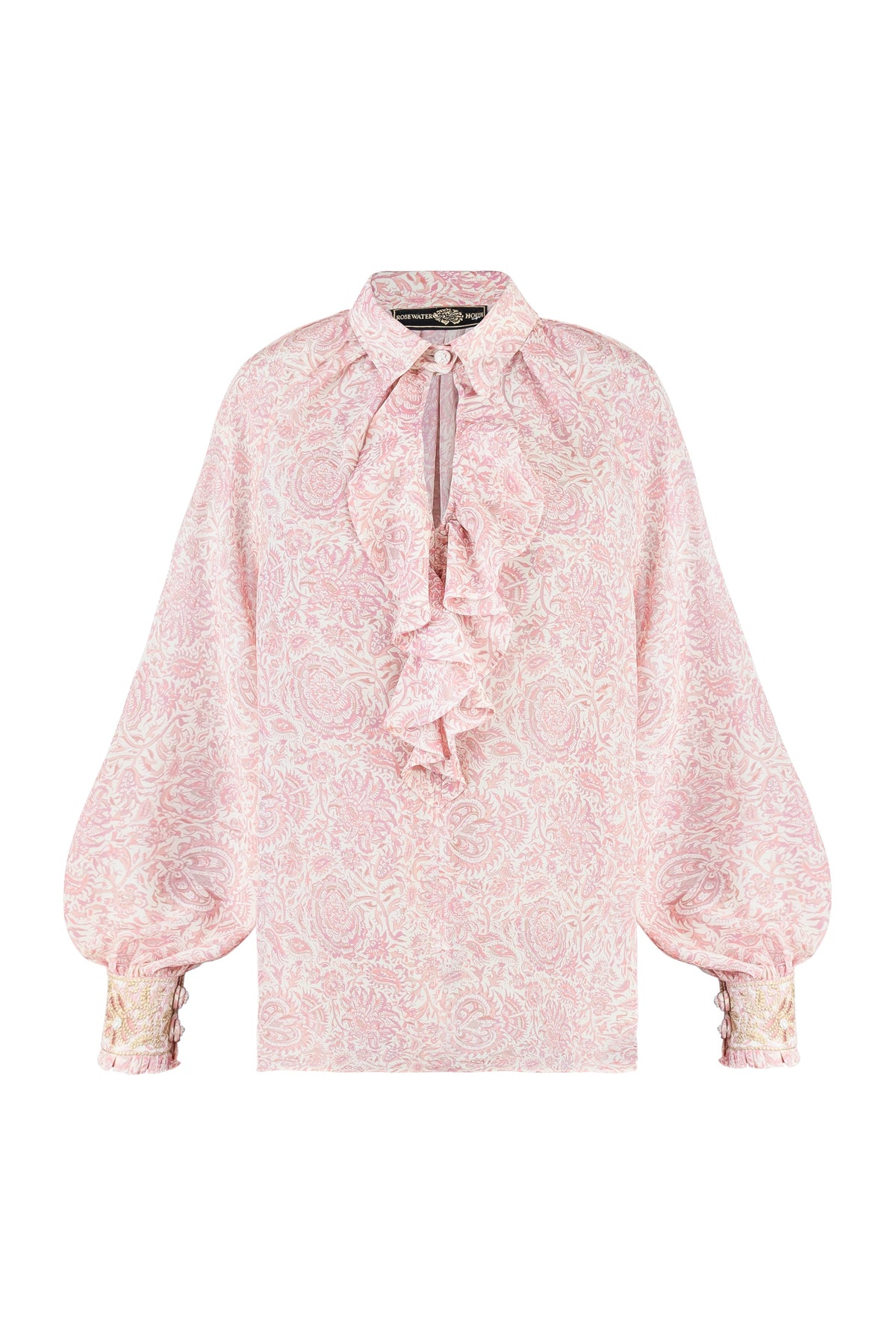 Naz Blouse - Printed Chiffon Pink Tops - Blouse Rosewater House 