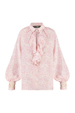 Naz Blouse - Printed Chiffon Pink Tops - Blouse Rosewater House 