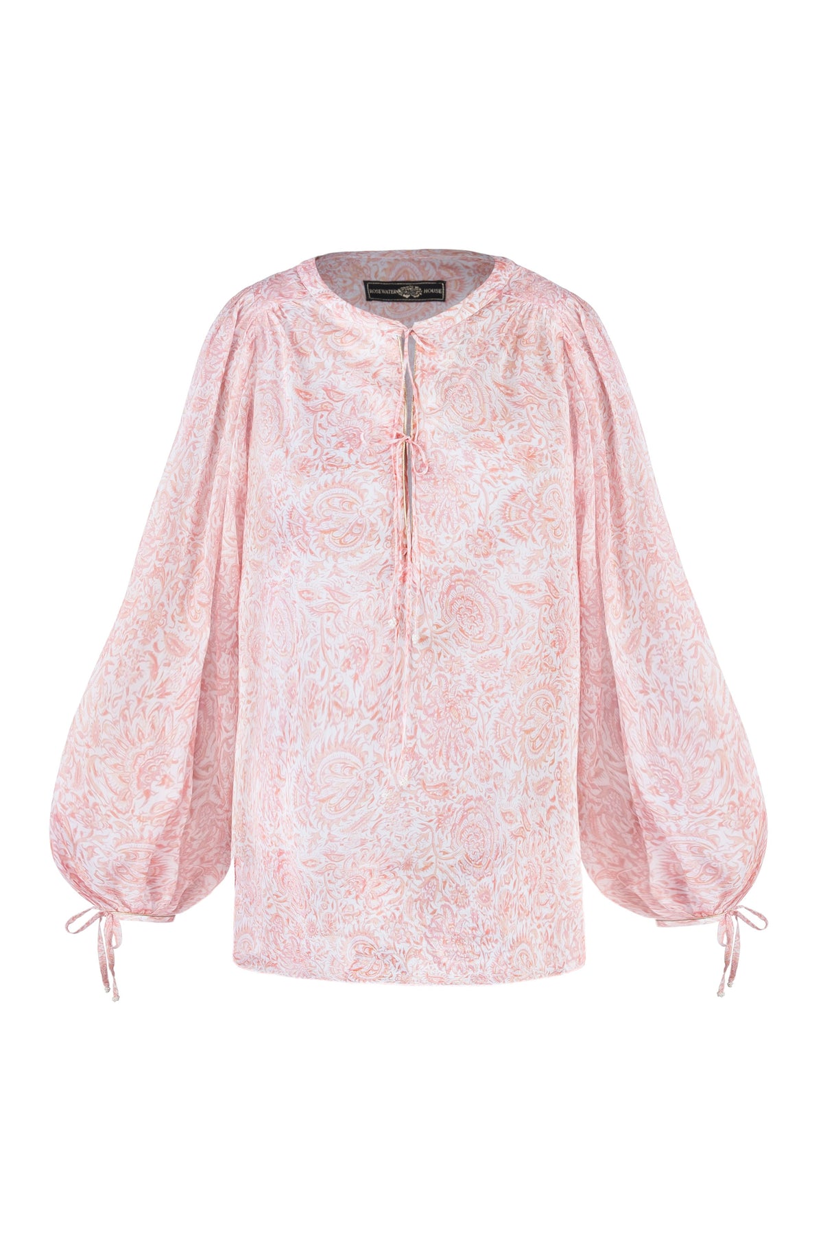 Bita Blouse - Printed Voile Pink Tops - Blouse Rosewater House 
