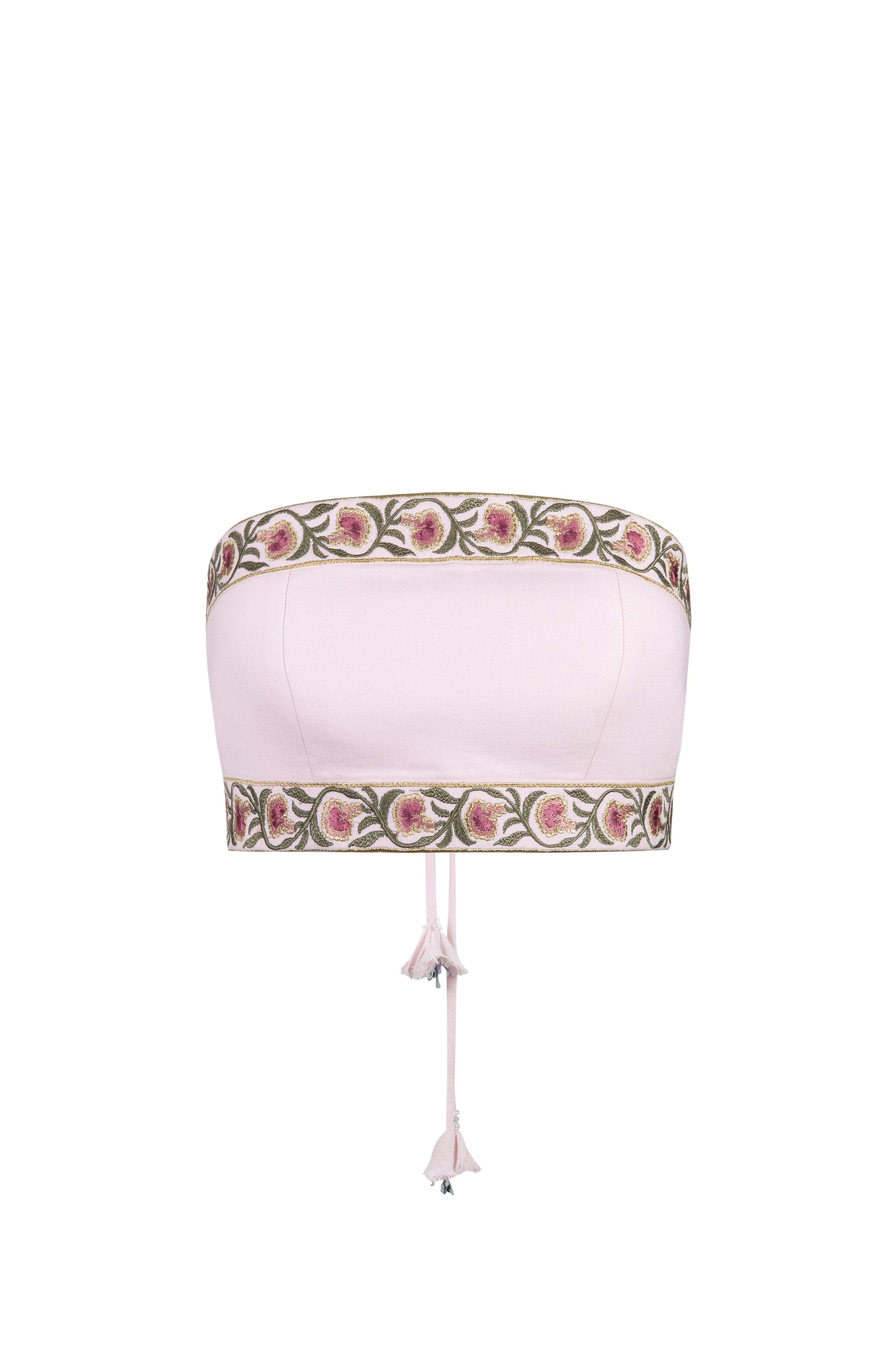 Carnation Crop Top - Carnation Embroidery Tops - Bustier & Embroidered Rosewater House - Wholesale SS25 