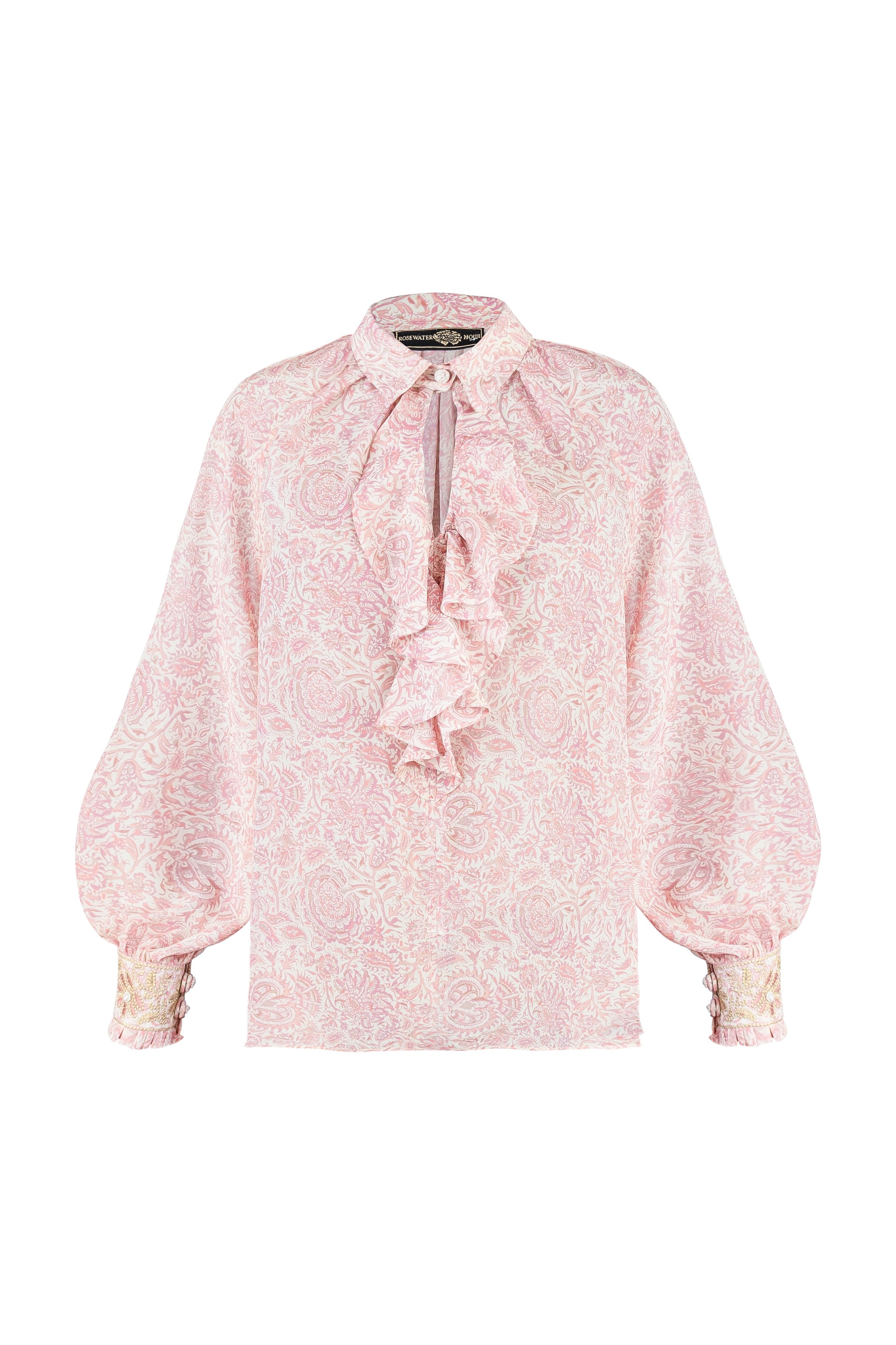 Naz Blouse - Printed Chiffon Pink Rosewater House