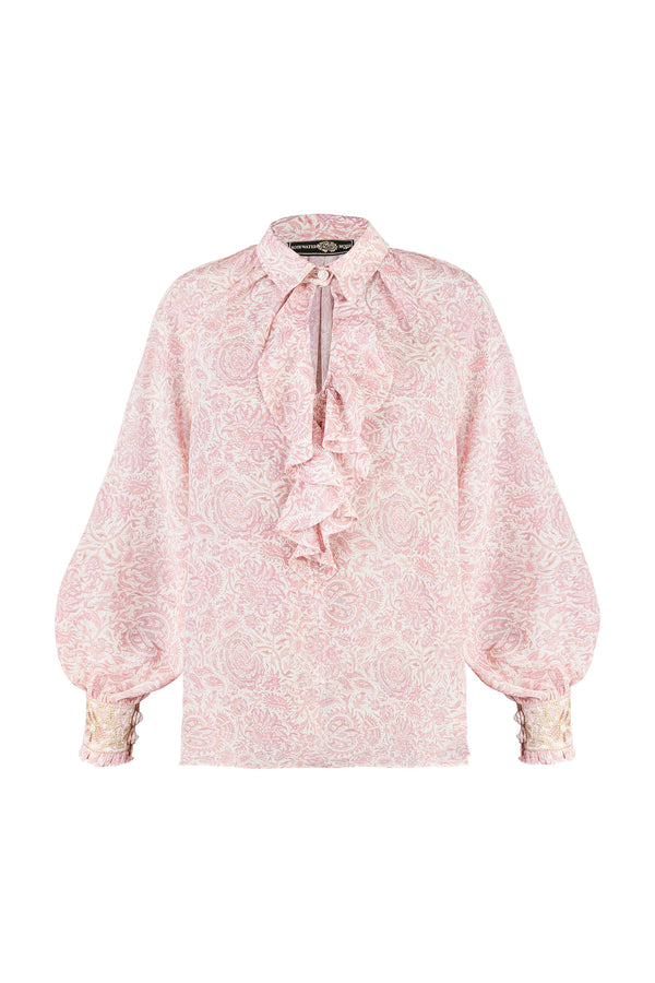 Naz Blouse - Printed Chiffon Pink Rosewater House 