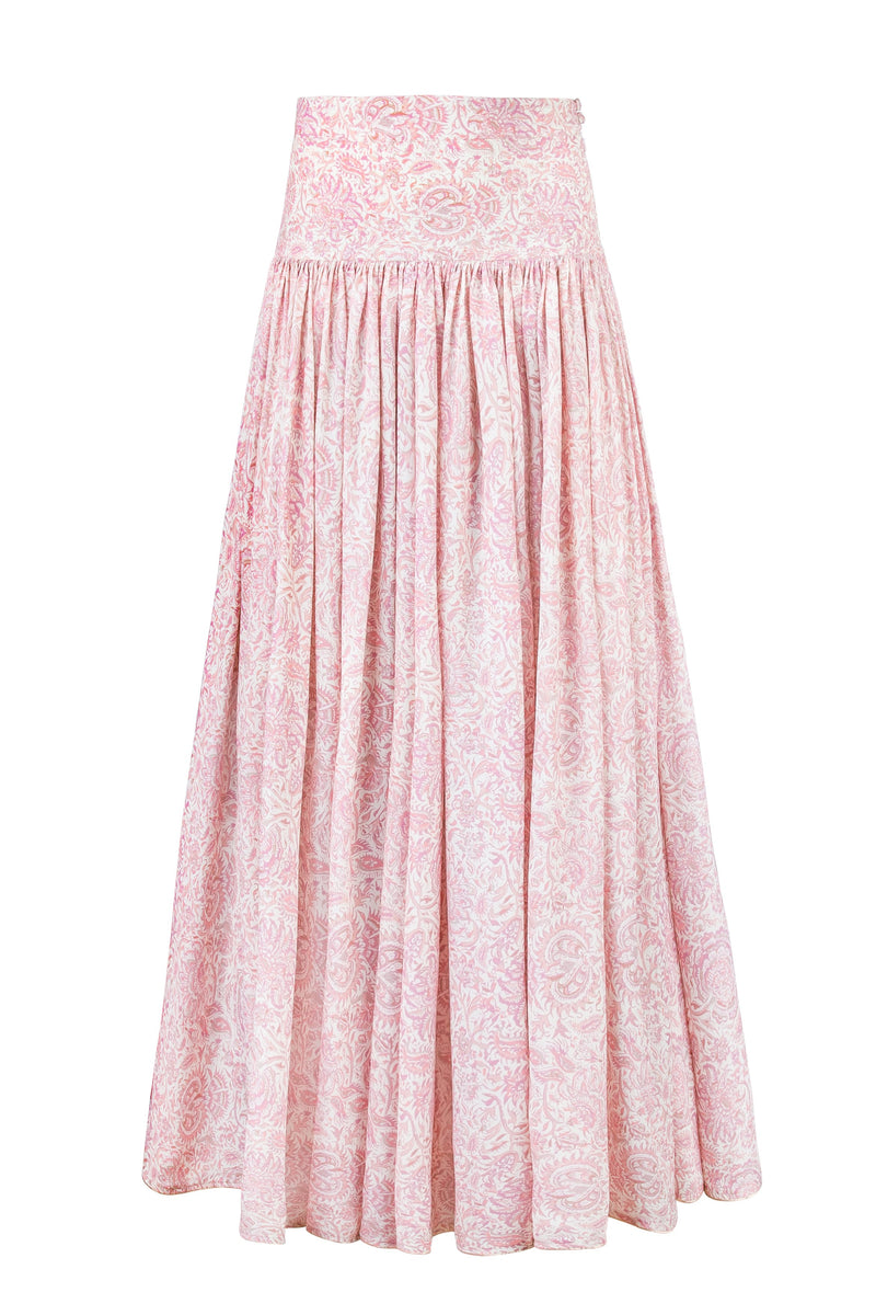 Naz Maxi Skirt - Printed Chiffon Pink Rosewater House 