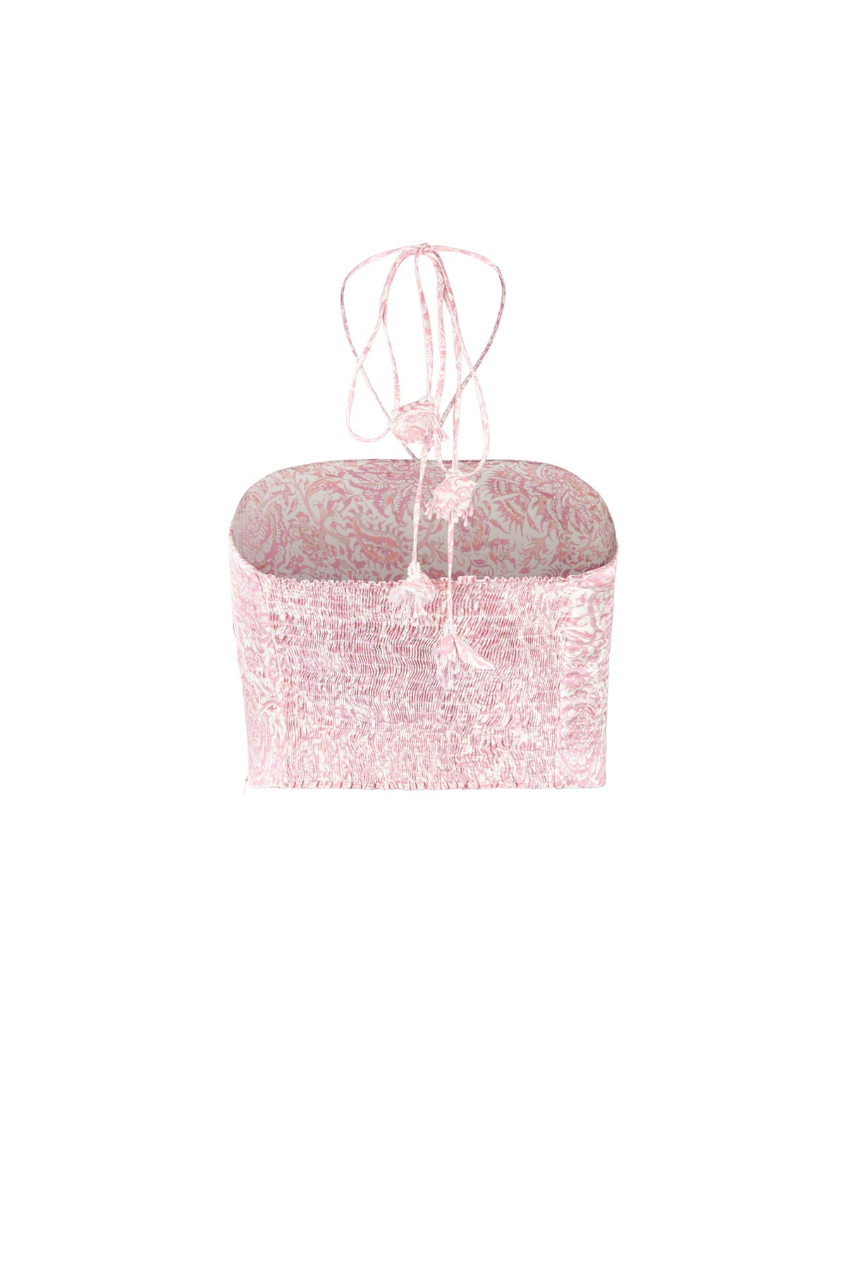 Gol bustier - Printed silk Pink Rosewater House