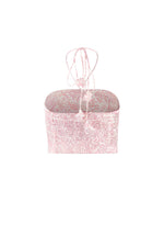 Gol bustier - Printed silk Pink Rosewater House