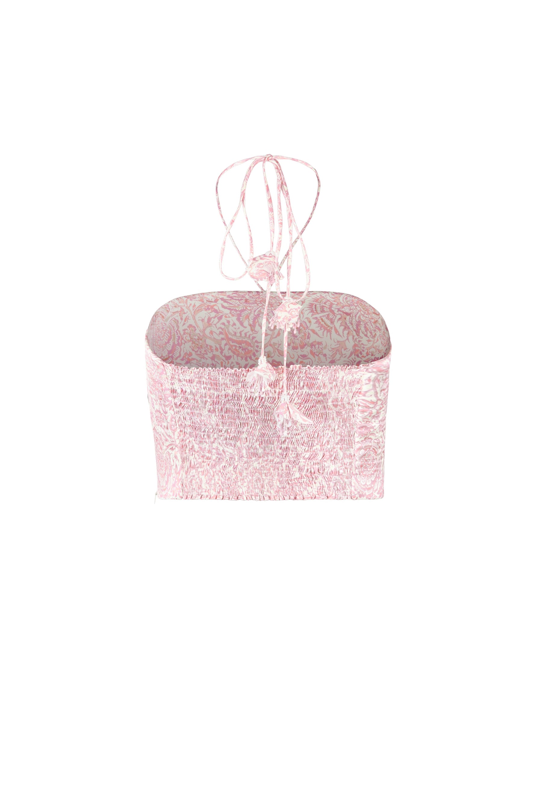 Gol bustier - Printed silk Pink Rosewater House
