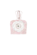 Gol bustier - Printed silk Pink Rosewater House