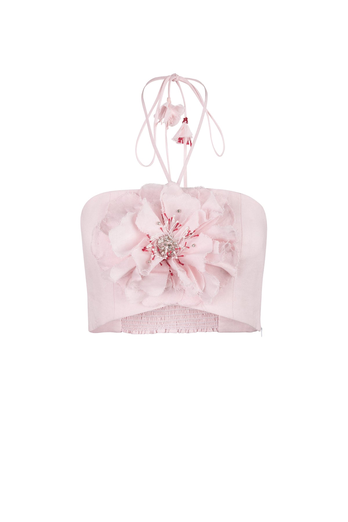 Gol Crop Top - Persica Floral Embelishment Tops - Bustier & Embroidered Rosewater House - Wholesale SS25 