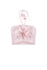 Gol Crop Top - Persica Floral Embelishment Tops - Bustier & Embroidered Rosewater House - Wholesale SS25 