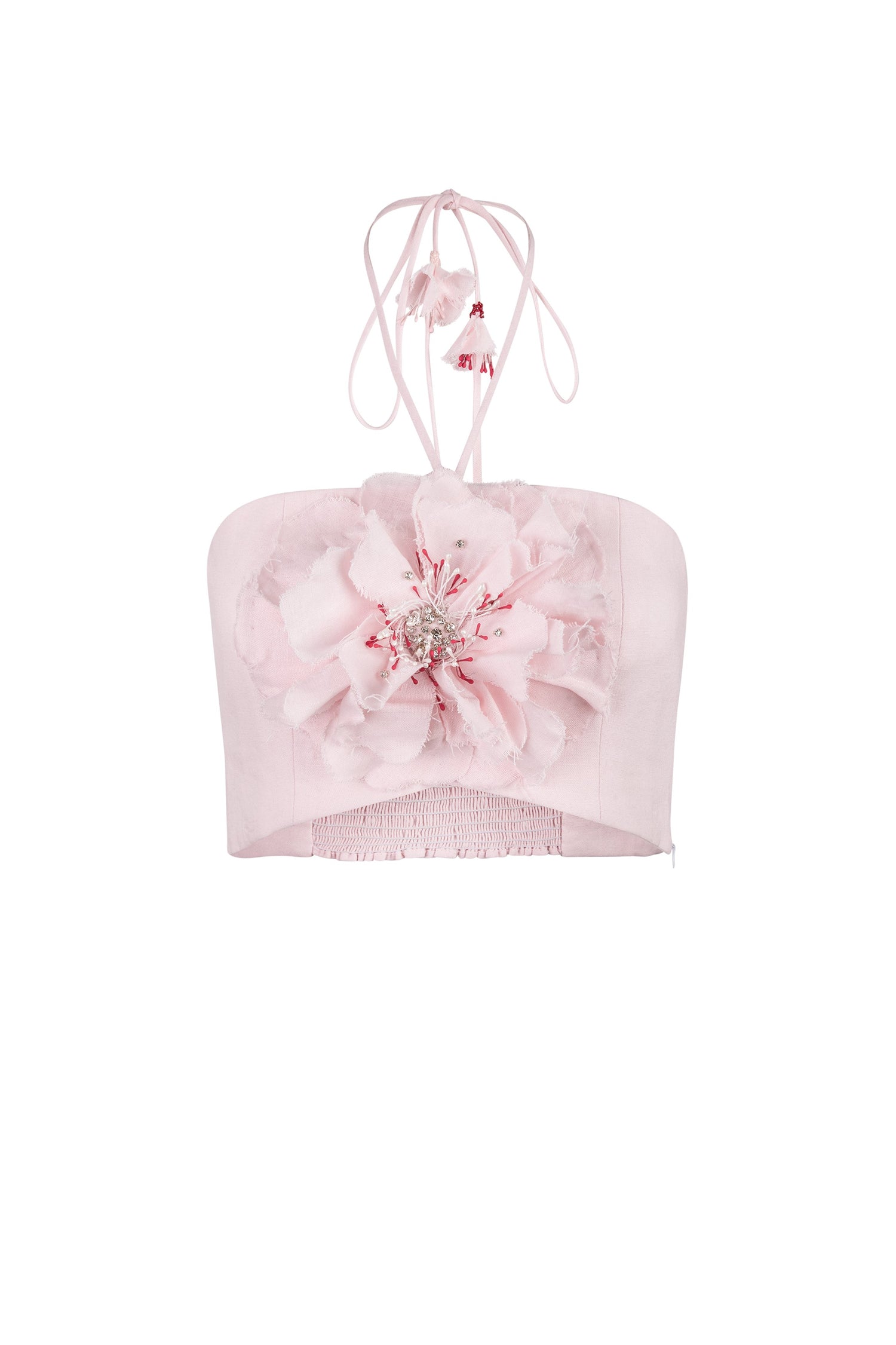 Gol Crop Top - Persica Floral Embelishment Tops - Bustier & Embroidered Rosewater House - Wholesale SS25 