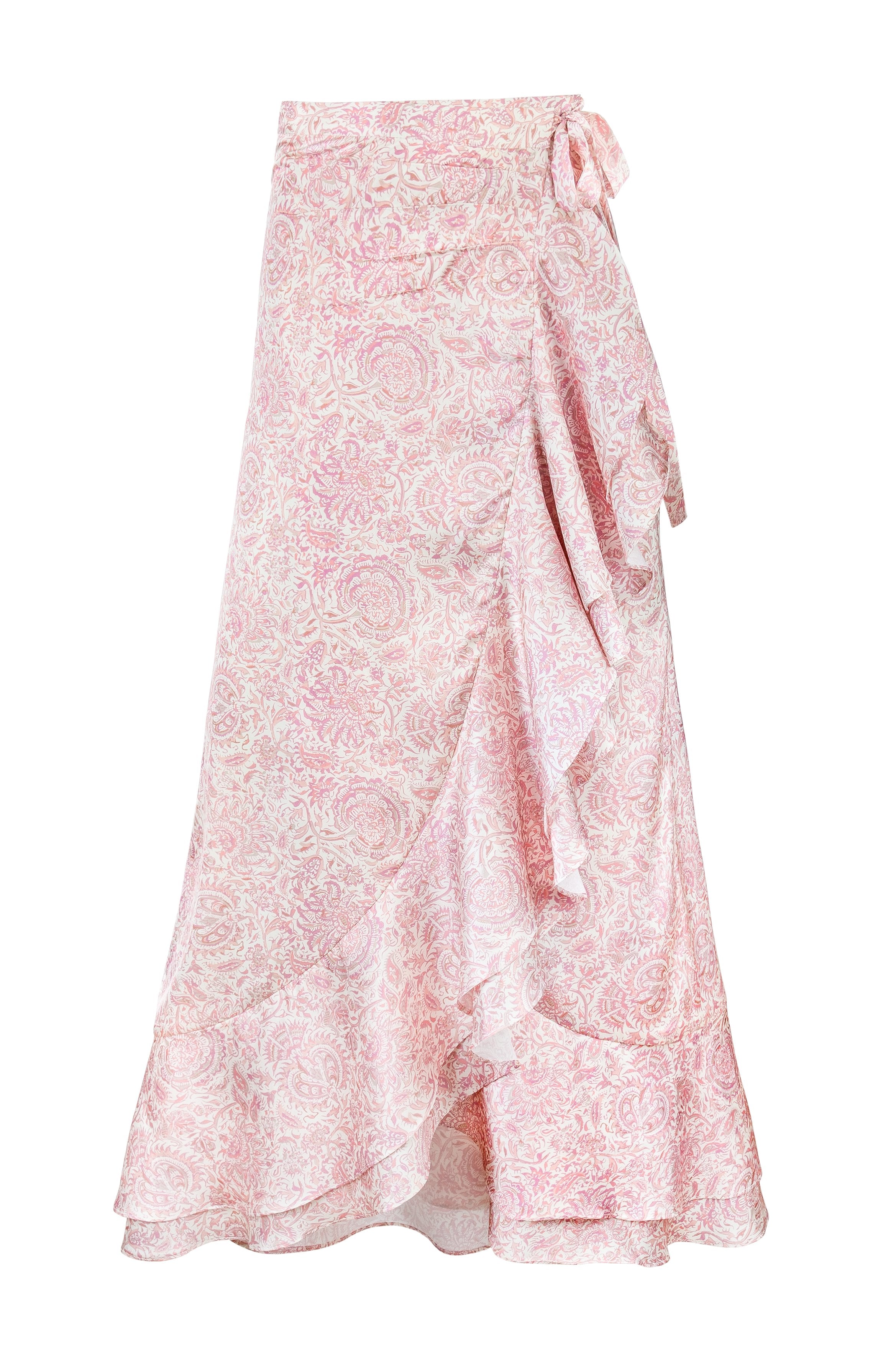 Golestan skirt - Printed Silk Pink Rosewater House