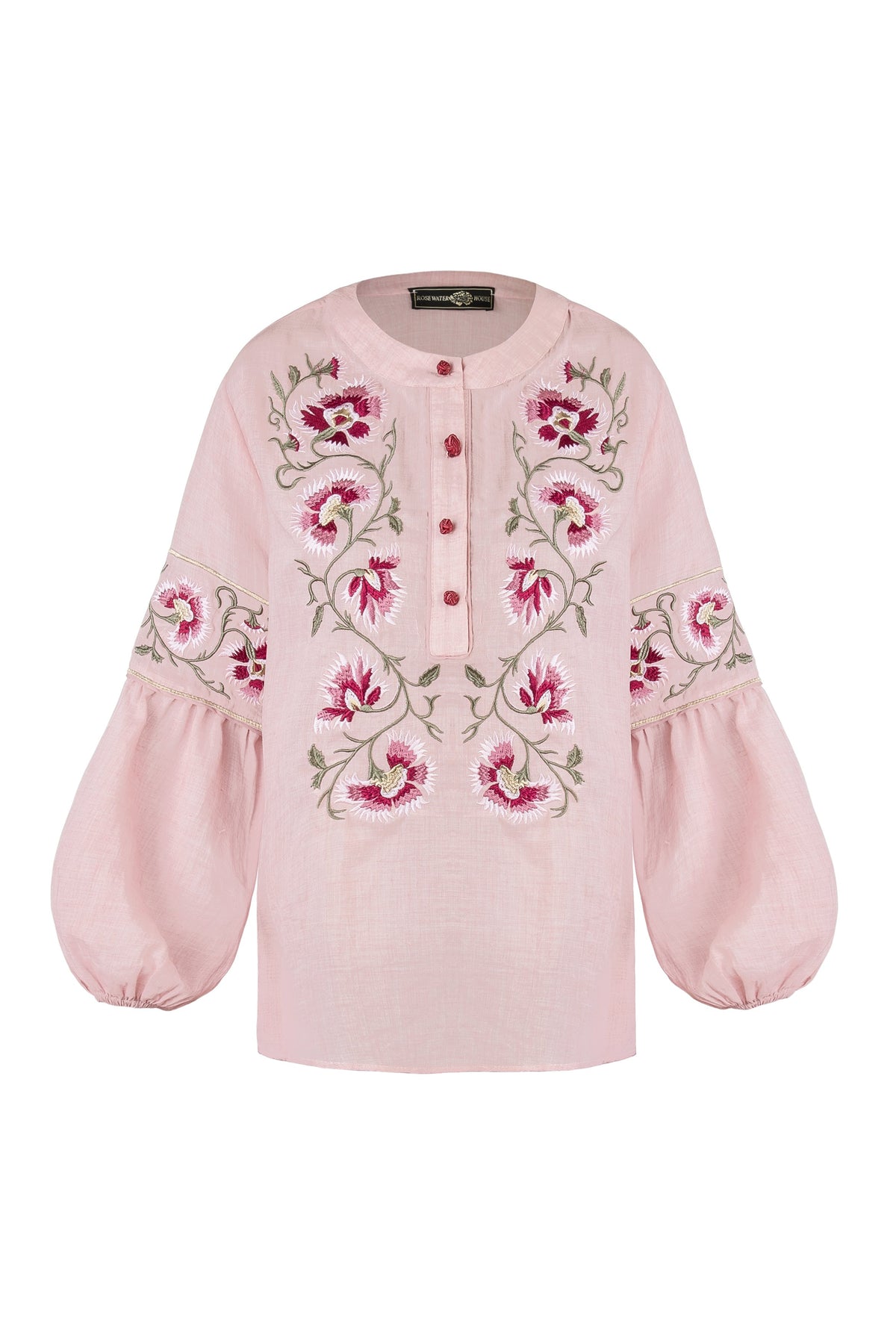 Lola Blouse - Lola Embroidered Pink & Pink Tops - Blouse Rosewater House 