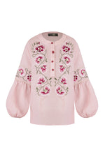 Lola Blouse - Lola Embroidered Pink & Pink Tops - Blouse Rosewater House 