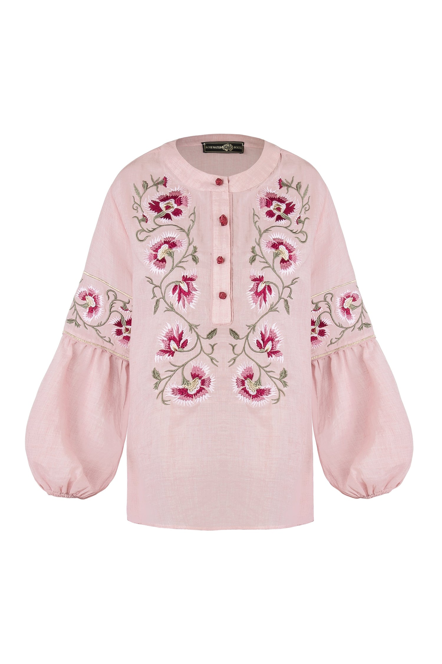Lola Blouse - Lola Embroidered Pink & Pink Tops - Blouse Rosewater House 