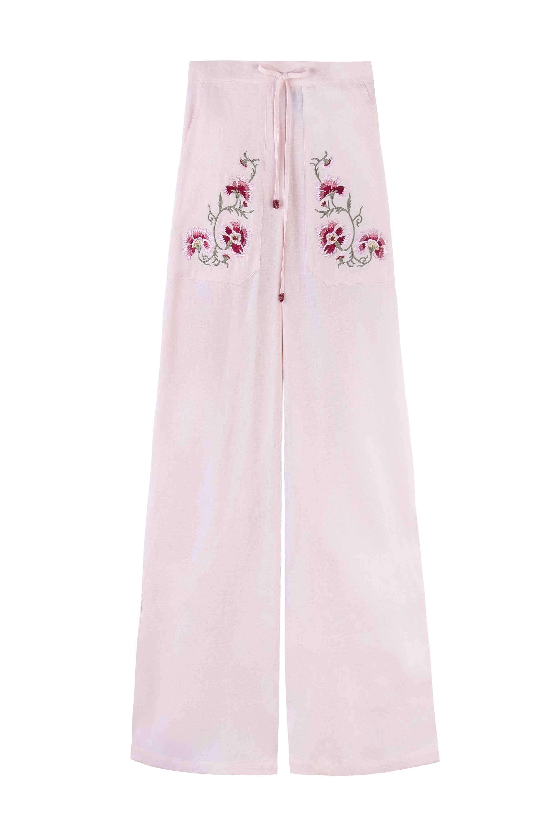 Lola Pants - Lola Embroidered Pink & Pink Rosewater House