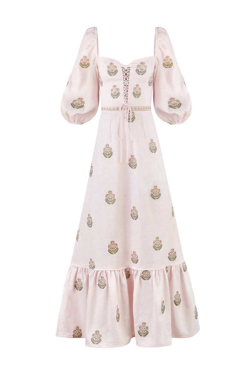 Mitra Maxi Dress - Pink & Pink Rosewater House 