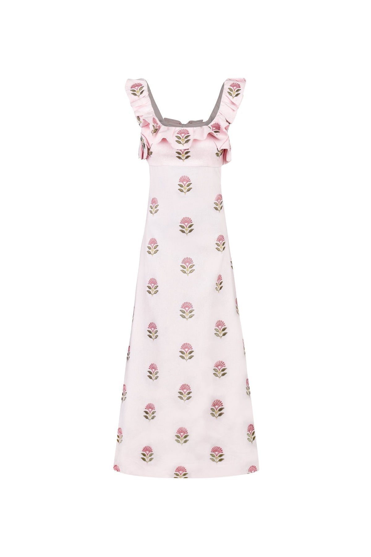 Malika Dress - Lotus Embroidery Dresses - Midi Rosewater House 