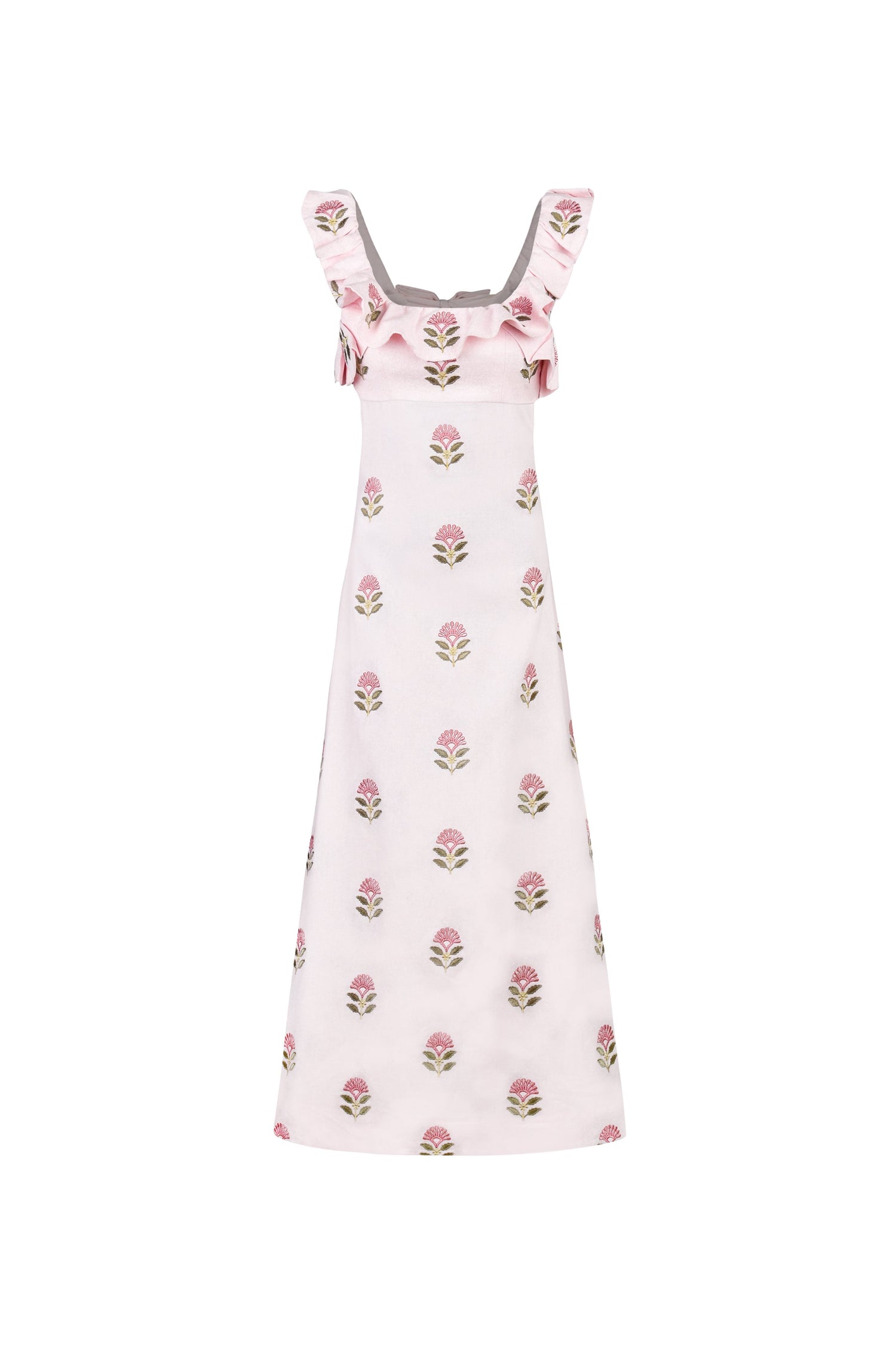 Malika Dress - Lotus Embroidery Dresses - Midi Rosewater House 