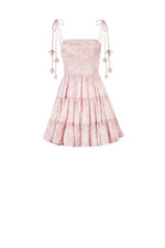 Sara Mini Dress - Printed Silk Pink Rosewater House