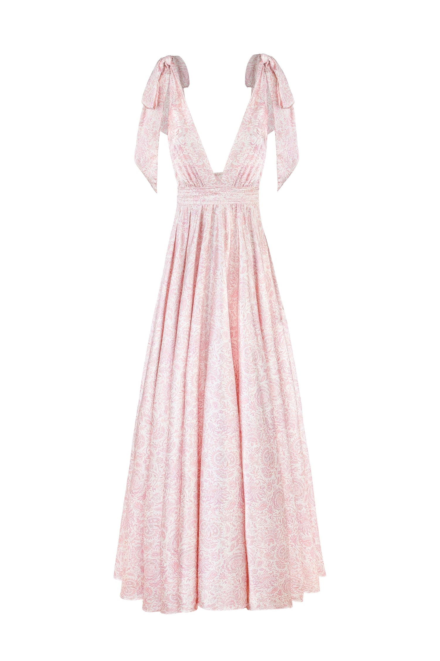 Fiona Dress - Printed Silk Pink Rosewater House