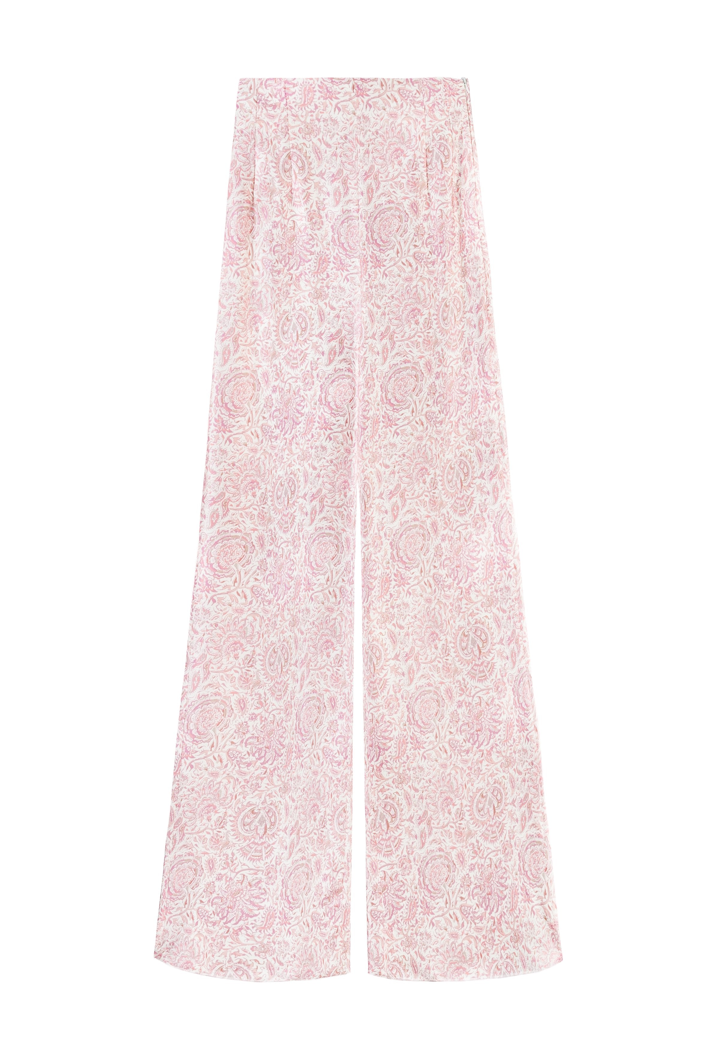 Raha Pants - Printed Silk Pink Rosewater House