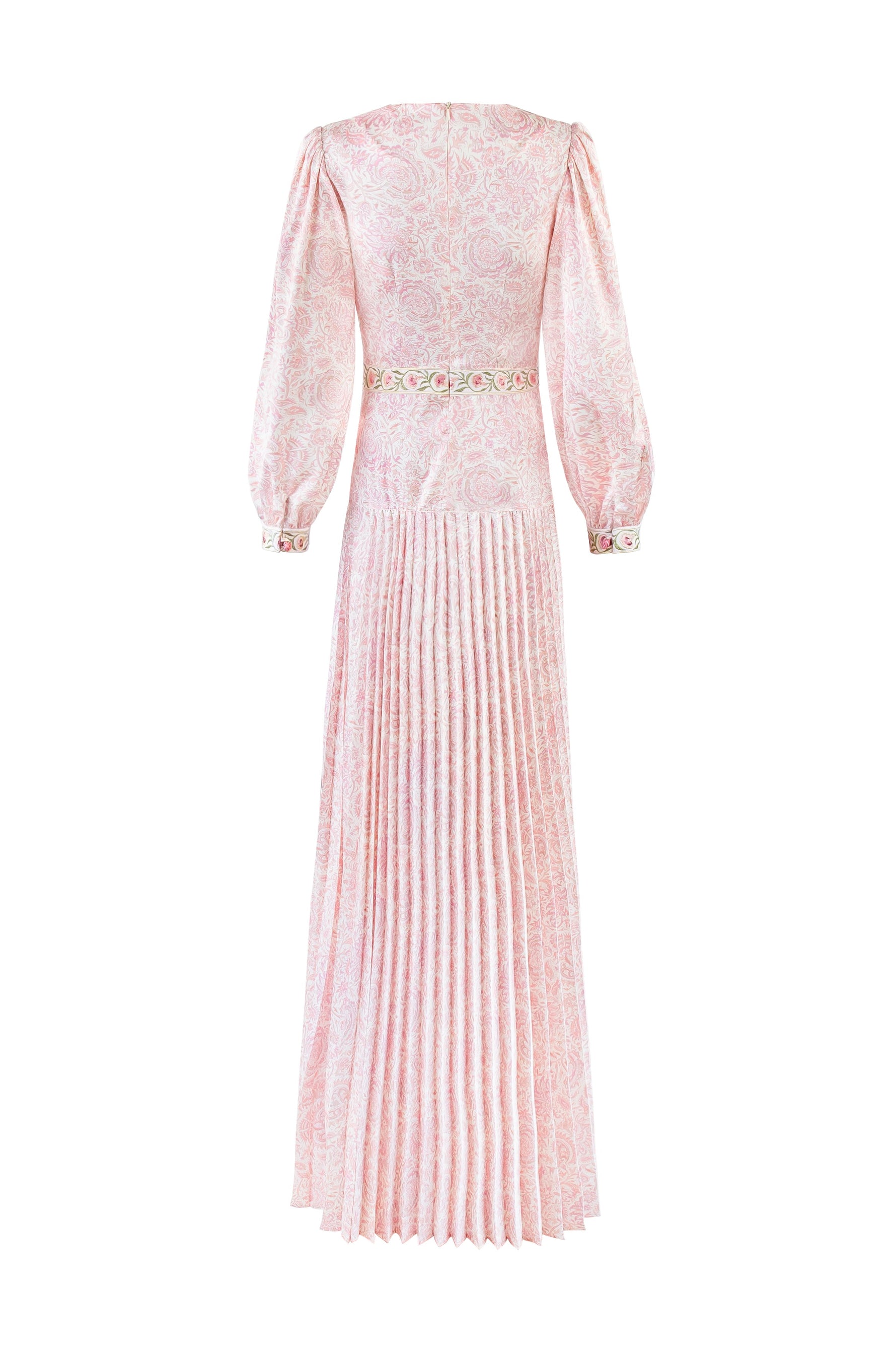 Tooba Maxi Dress - Printed Silk Pink Dresses - Maxi Rosewater House