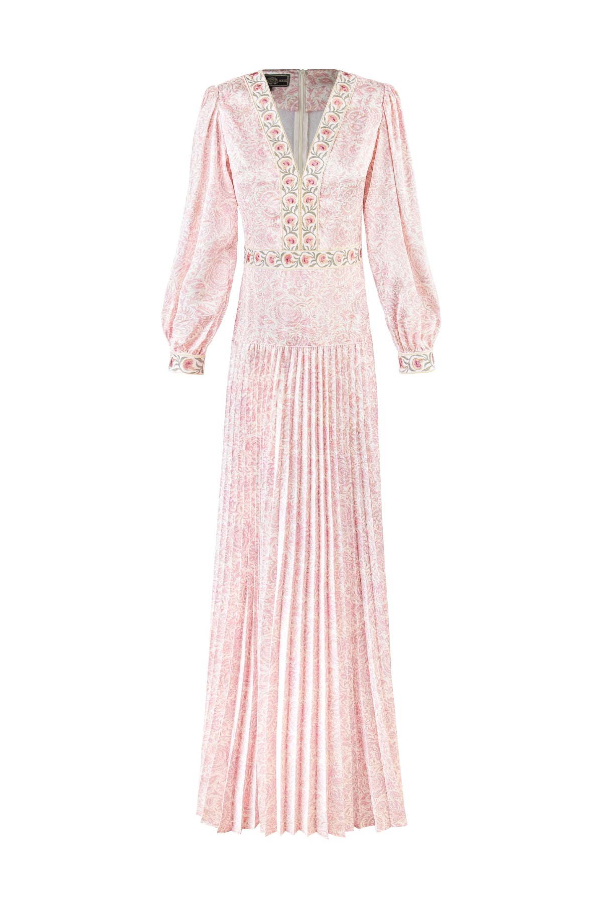 Tooba Maxi Dress - Printed Silk Pink Dresses - Maxi Rosewater House
