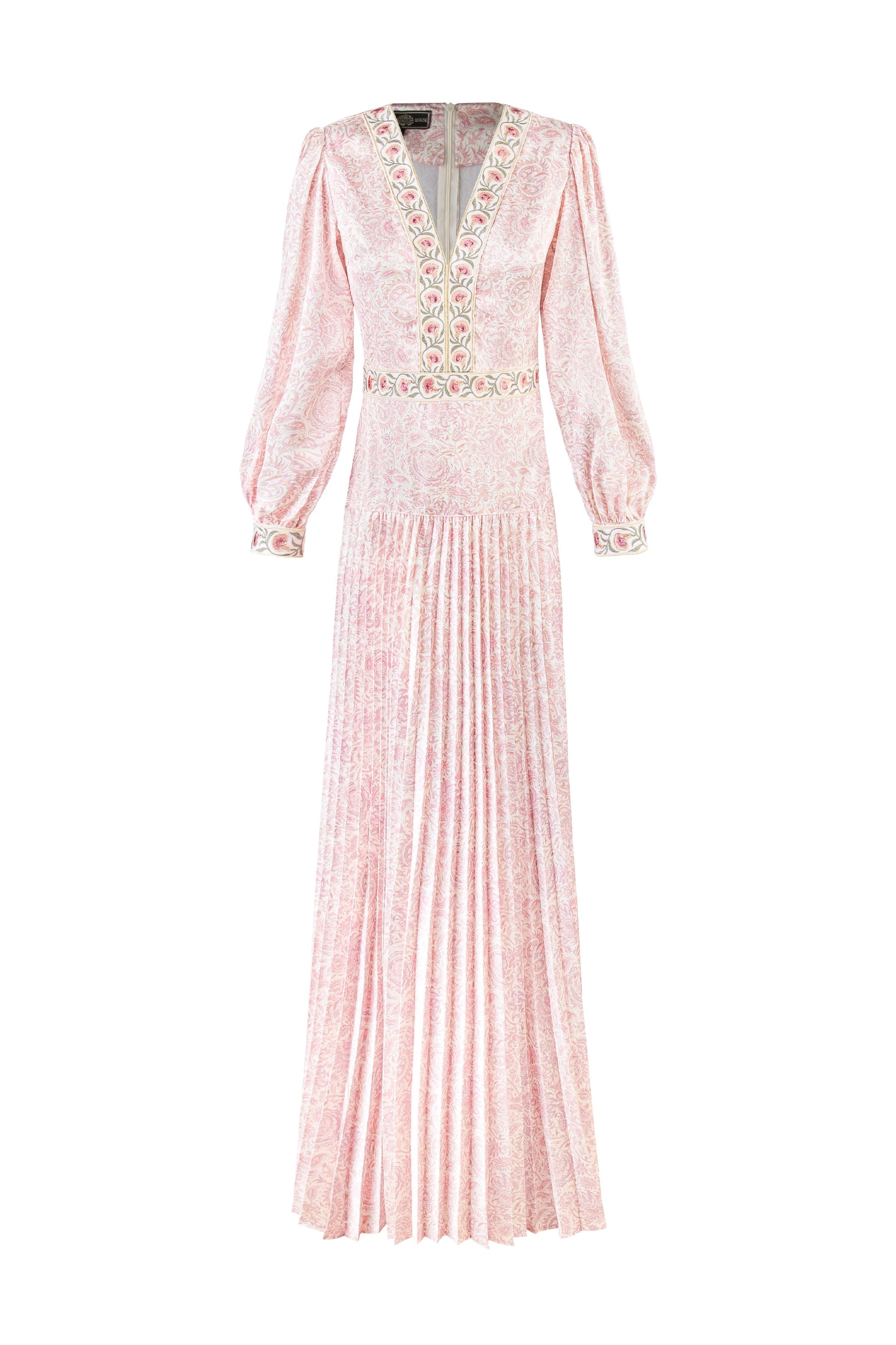 Tooba Maxi Dress - Printed Silk Pink Dresses - Maxi Rosewater House