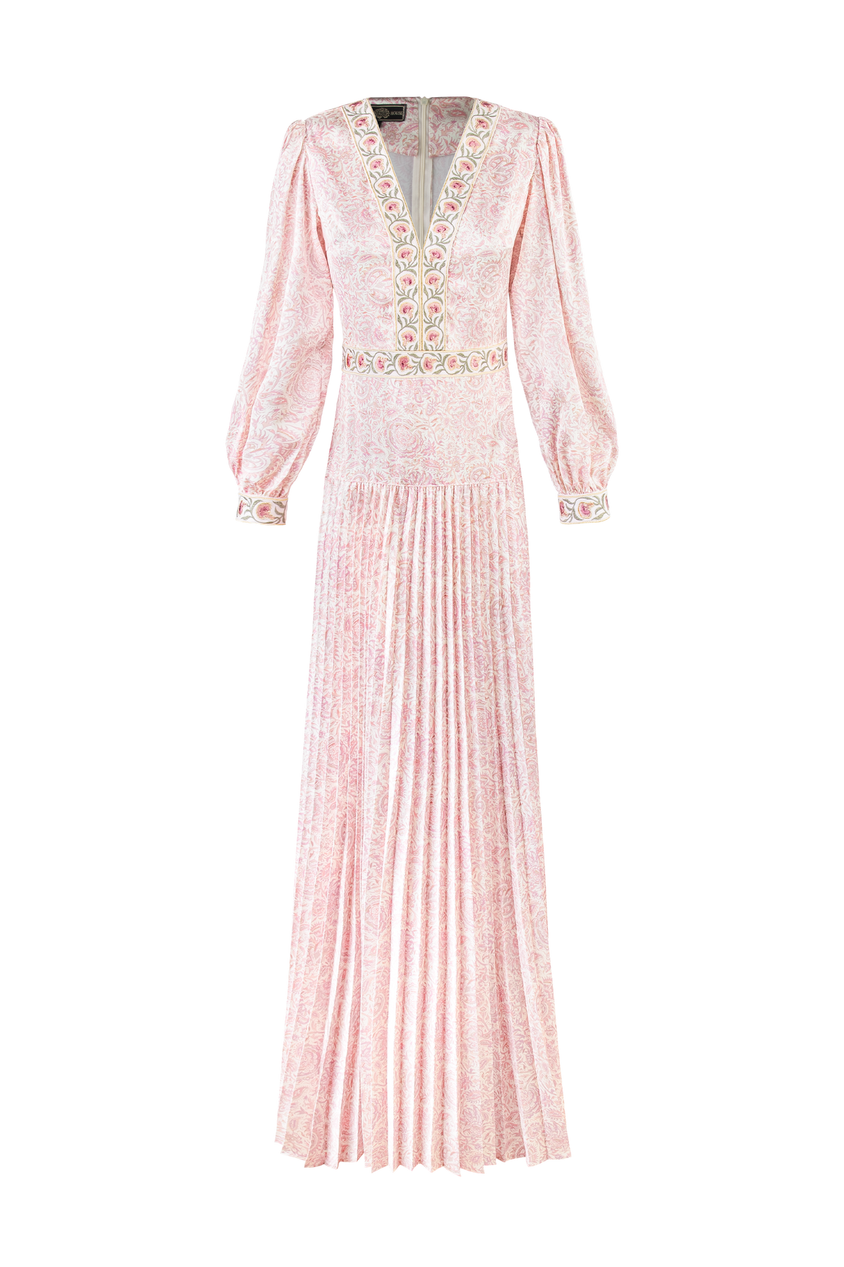 Tooba Maxi Dress - Printed Silk Pink