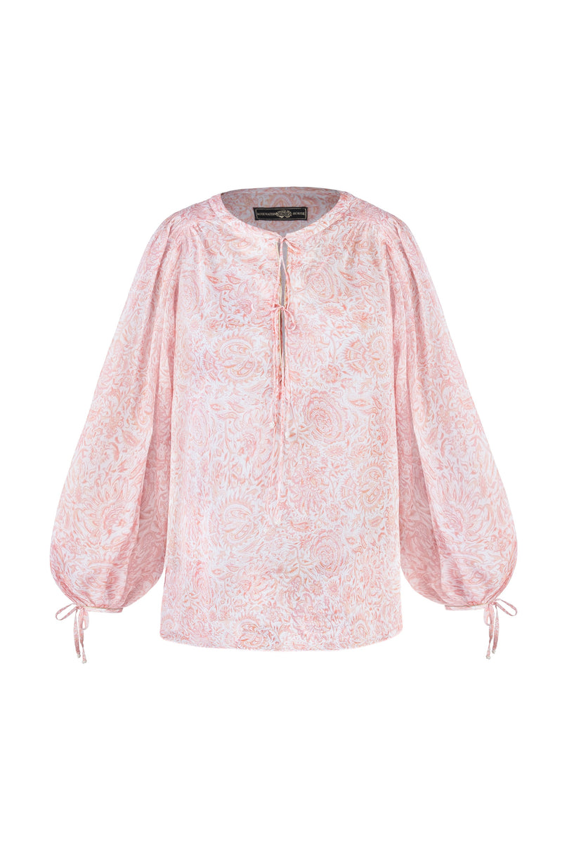 Bita blouse - Printed Voile Pink Rosewater House 
