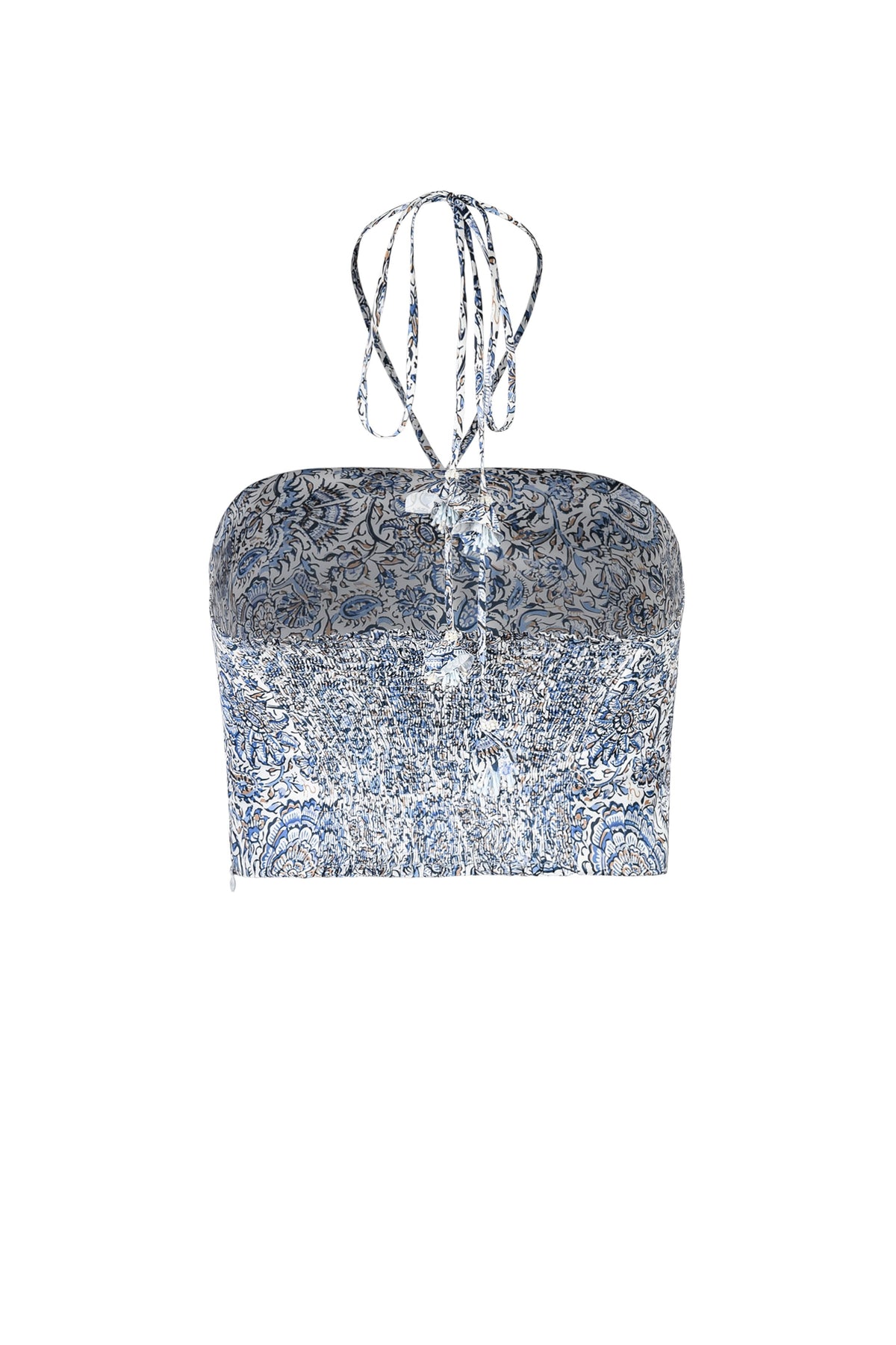 Gol Bustier Top - Iris Print Tops - Bustier & Embroidered Rosewater House 
