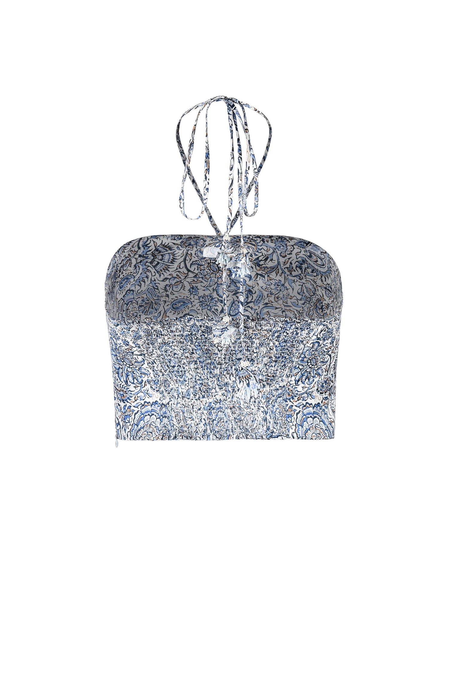 Gol Bustier Top - Iris Print Tops - Bustier & Embroidered Rosewater House 