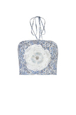 Gol Bustier Top - Iris Print Tops - Bustier & Embroidered Rosewater House 