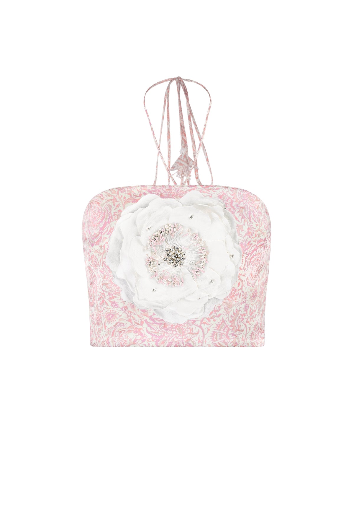Gol Bustier Top - Iris Print Tops - Bustier & Embroidered Rosewater House 