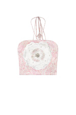 Gol Bustier Top - Iris Print Tops - Bustier & Embroidered Rosewater House 