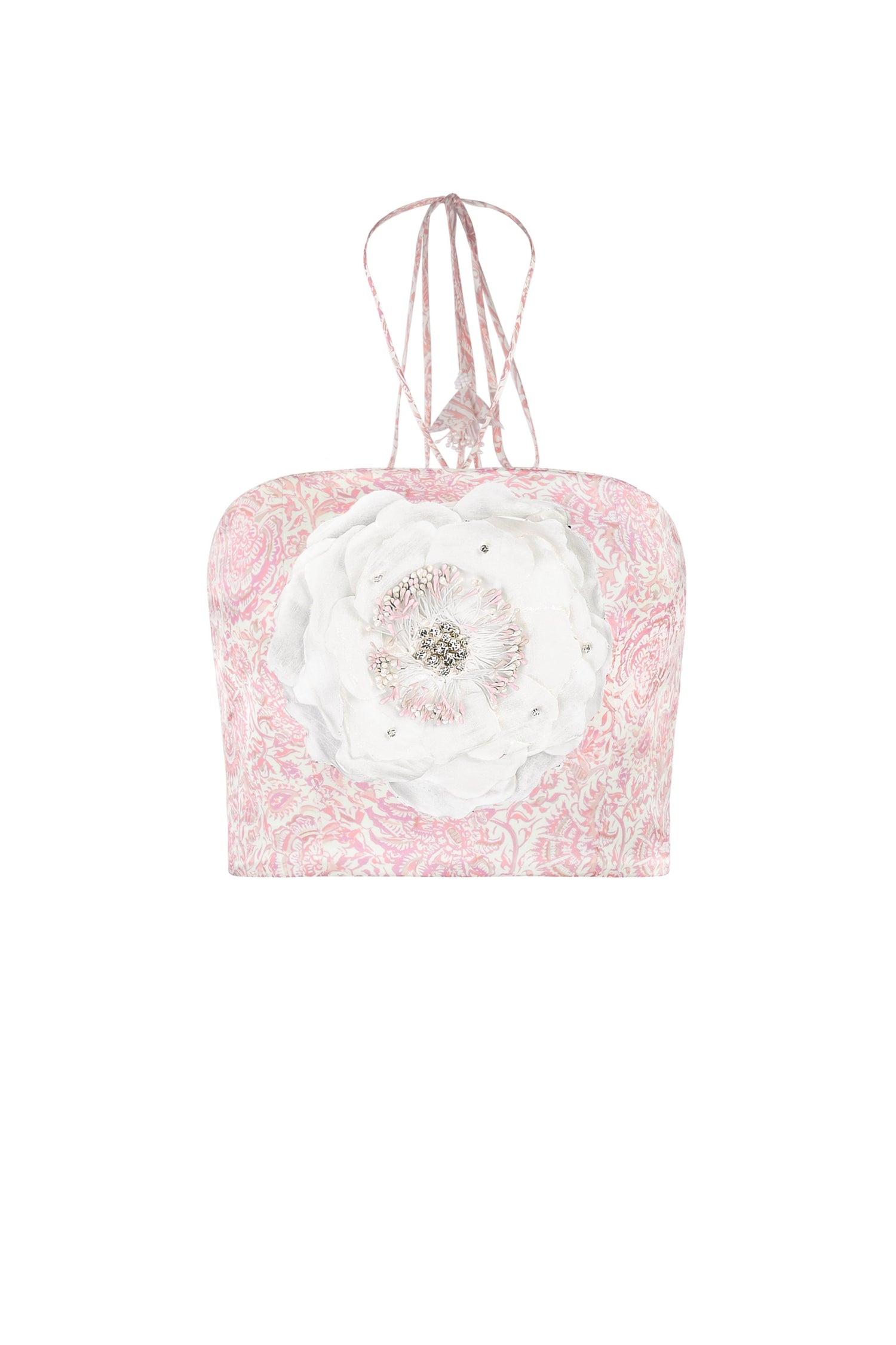 Gol Bustier Top - Iris Print Tops - Bustier & Embroidered Rosewater House 